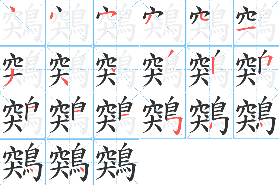 鶟字的分步写法