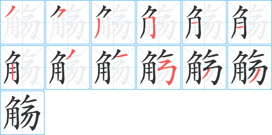 觞字的分步写法