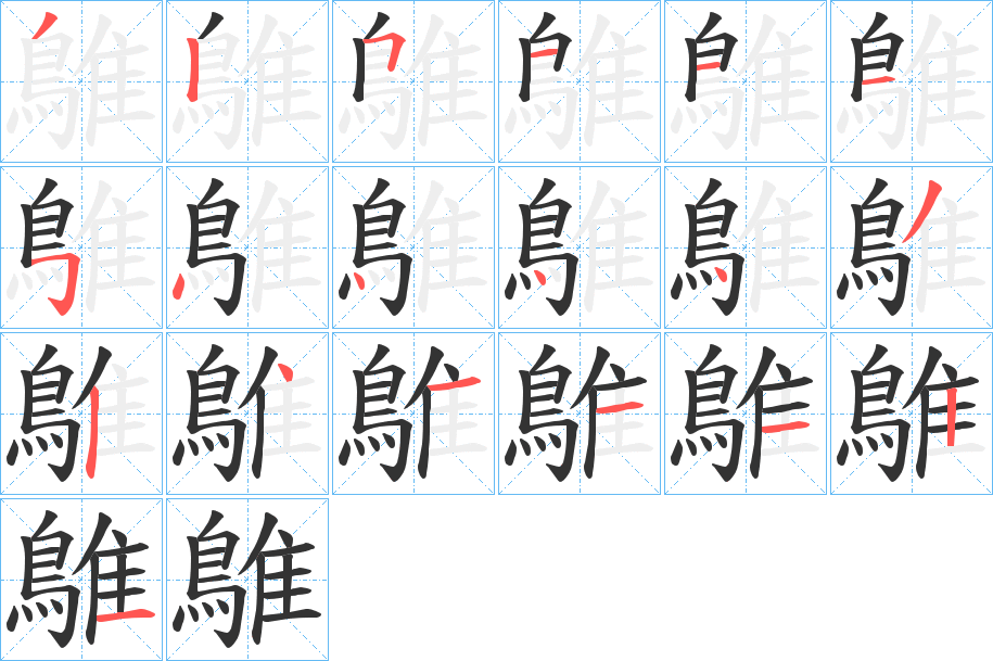 鵻字的分步写法