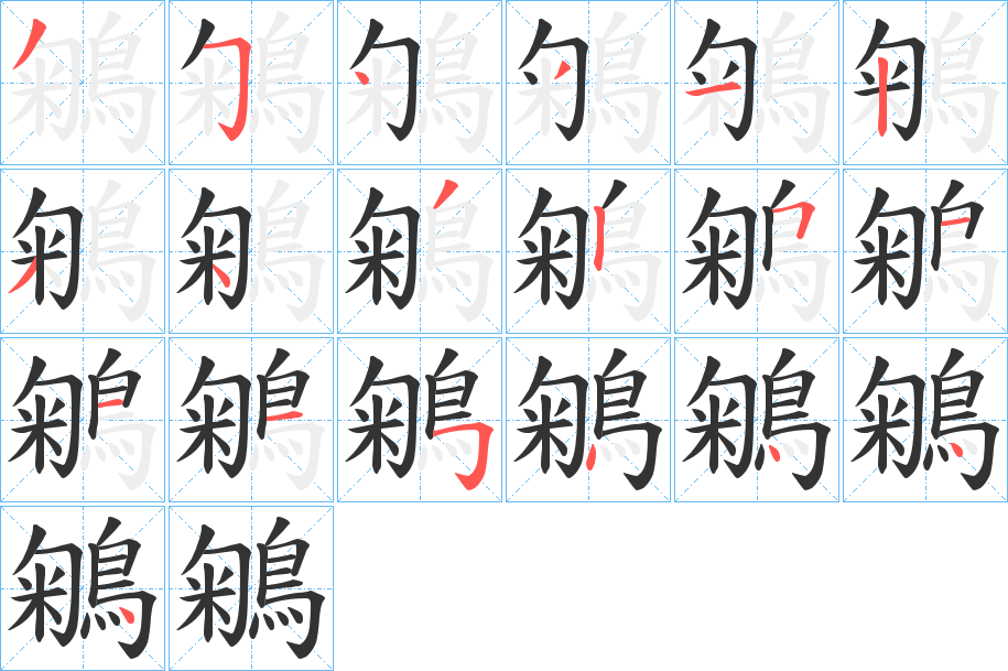 鵴字的分步写法