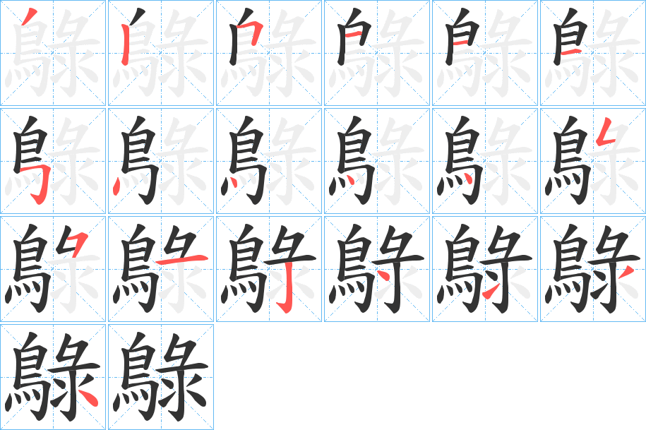 鵦字的分步写法