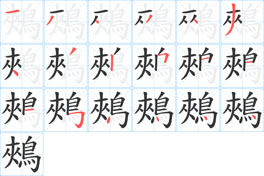 鵊字的分步写法