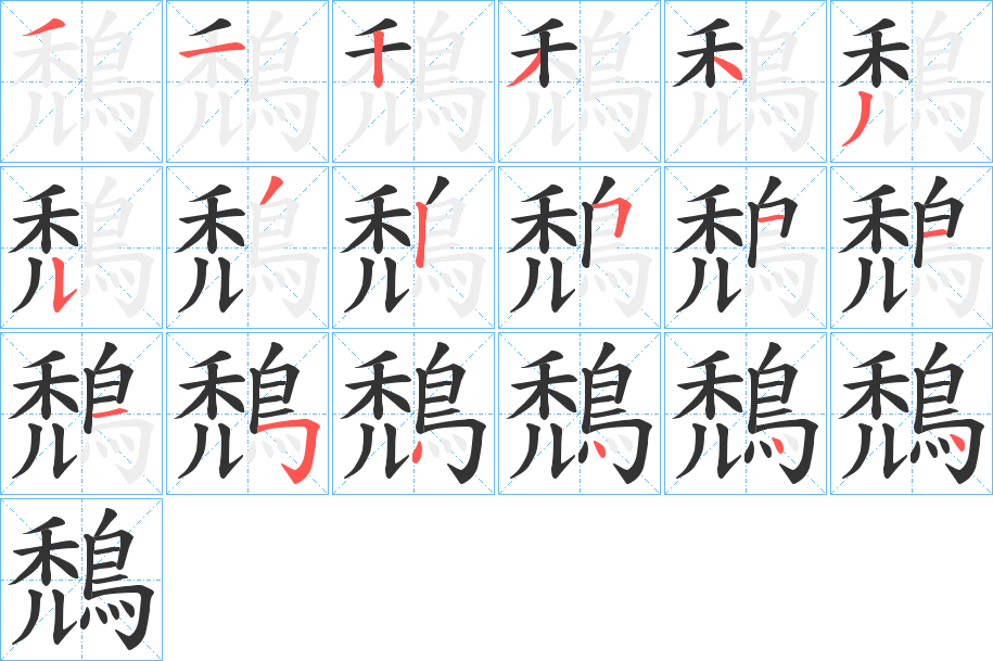鵚字的分步写法