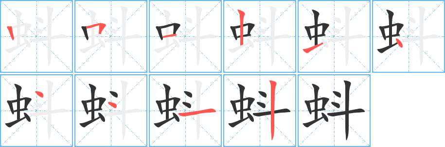 蚪字的分步写法