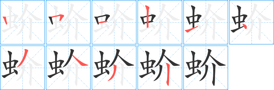 蚧字的分步写法