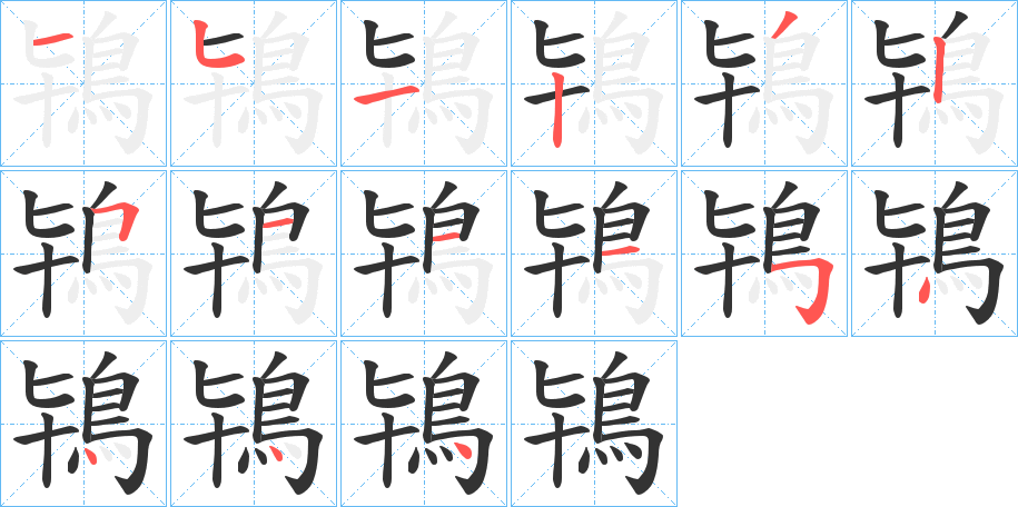 鴇字的分步写法