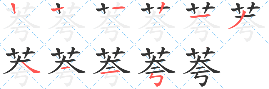荂字的分步写法