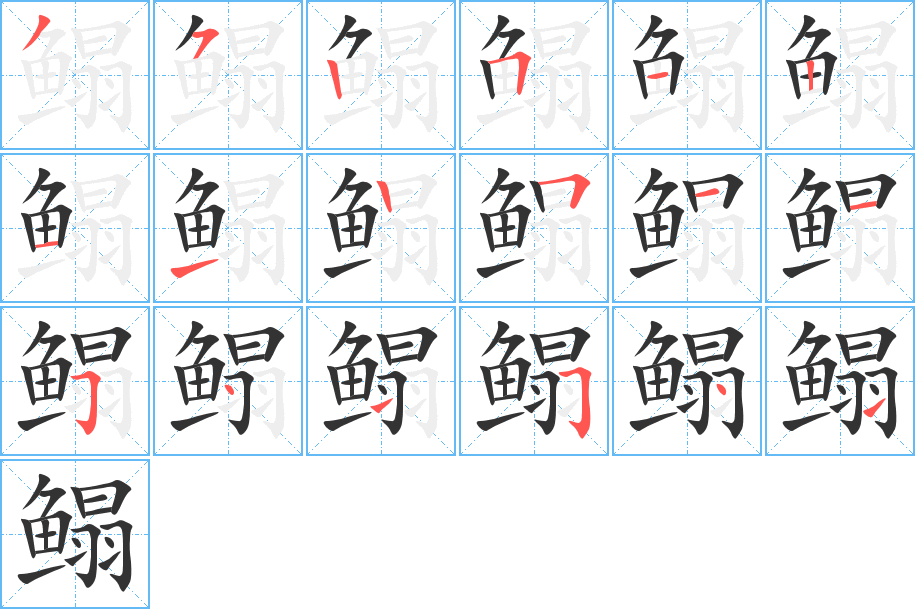 鳎字的分步写法