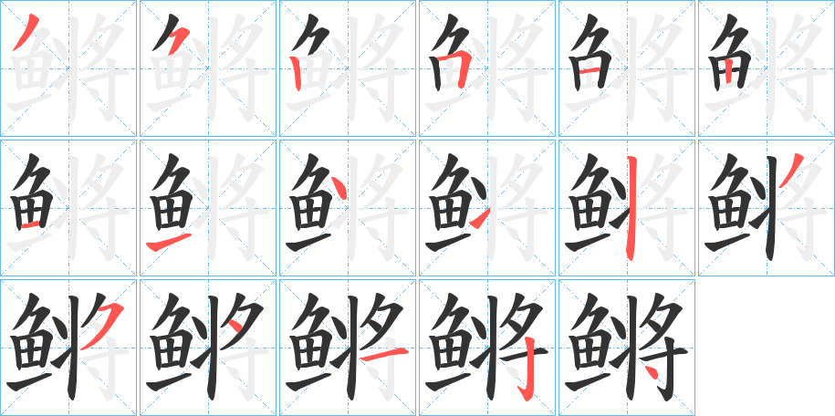 鳉字的分步写法