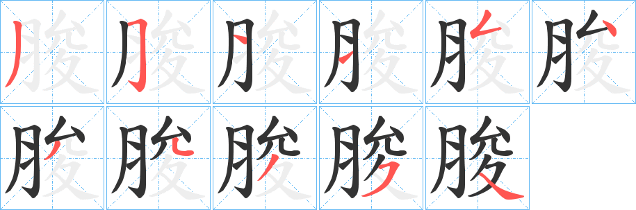 脧字的分步写法
