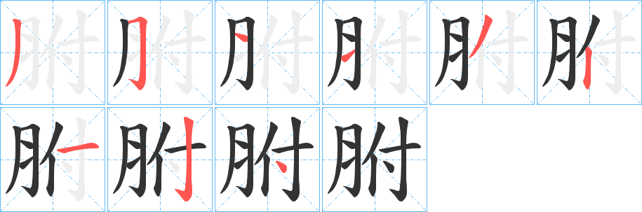 胕字的分步写法