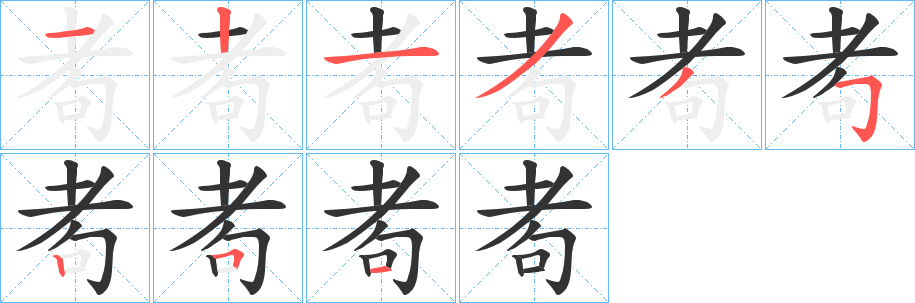 耇字的分步写法