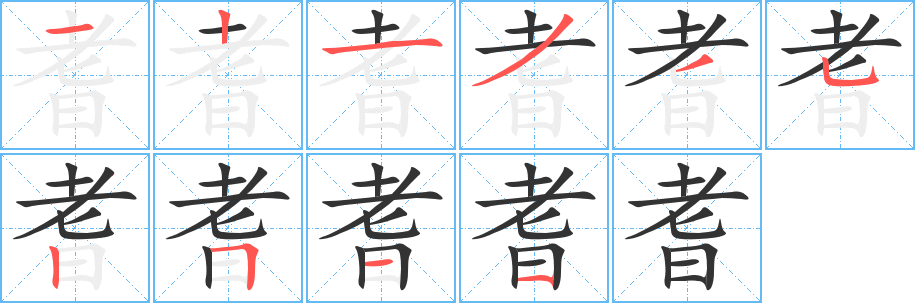 耆字的分步写法