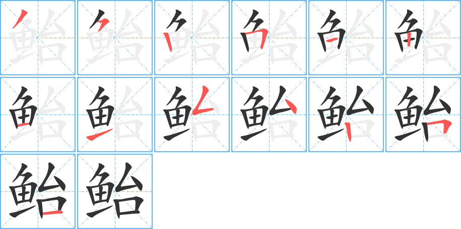 鲐字的分步写法