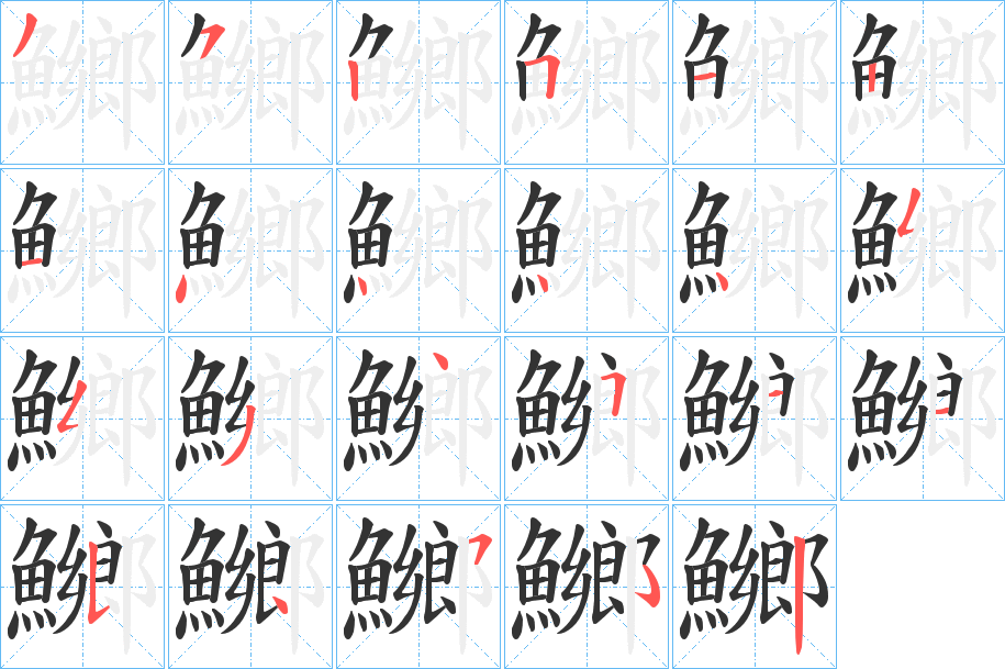 鱜字的分步写法