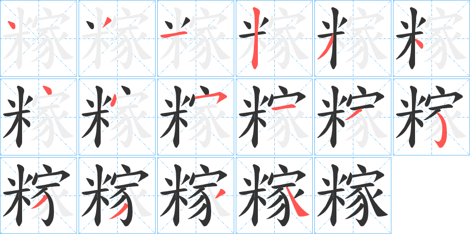 糘字的分步写法