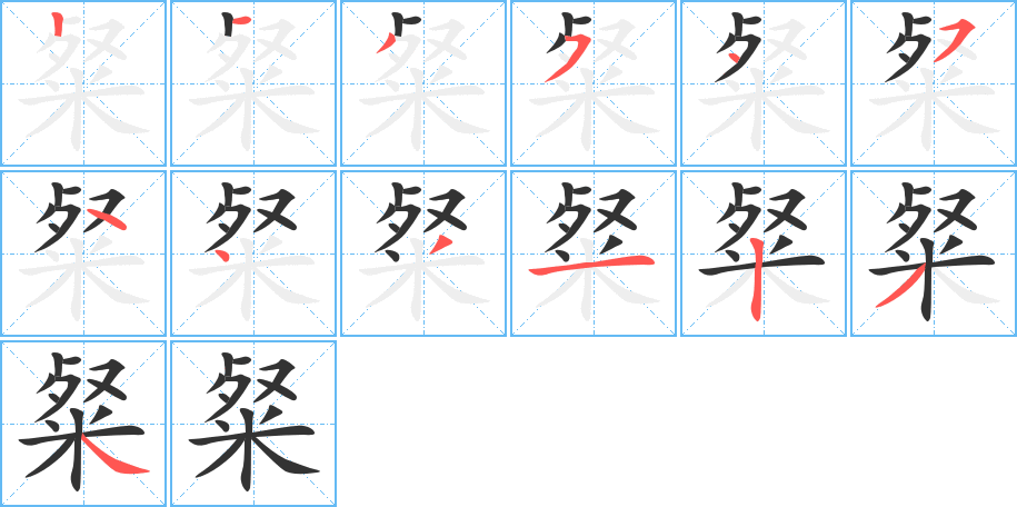 粲字的分步写法