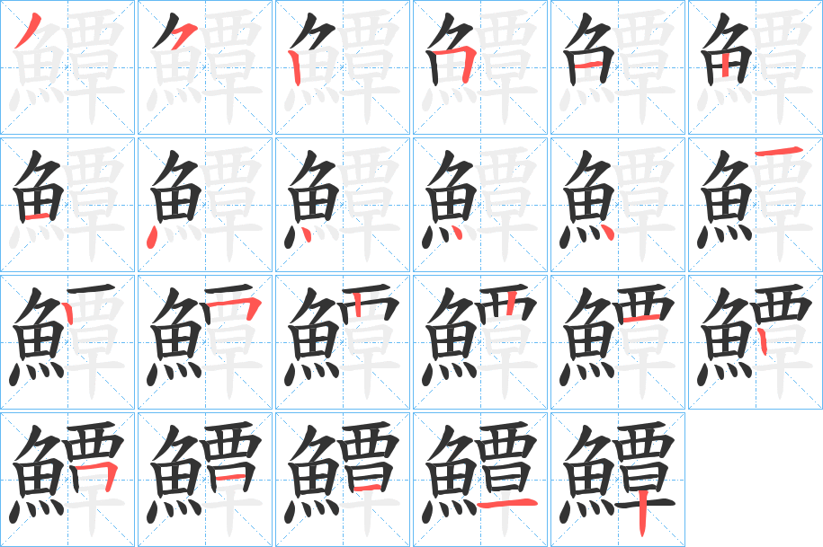鱏字的分步写法