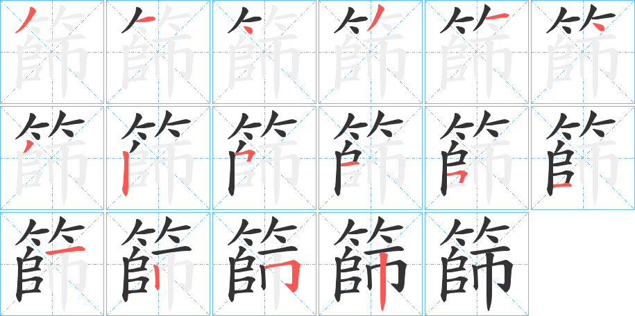 篩字的分步写法