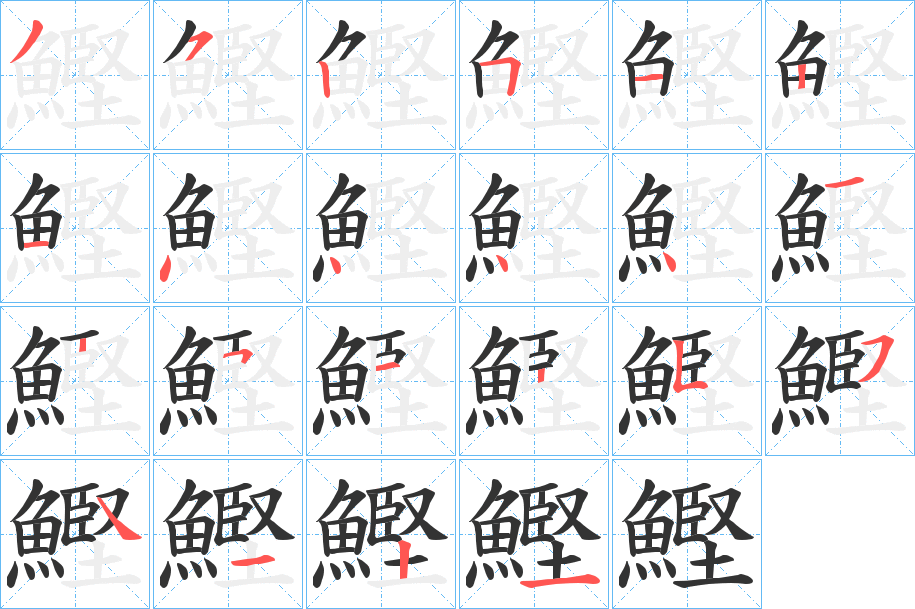 鰹字的分步写法