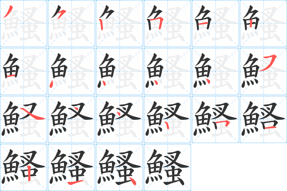 鰠字的分步写法