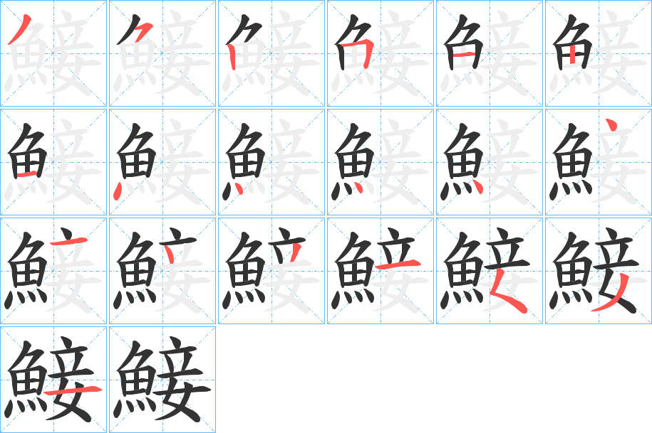 鯜字的分步写法
