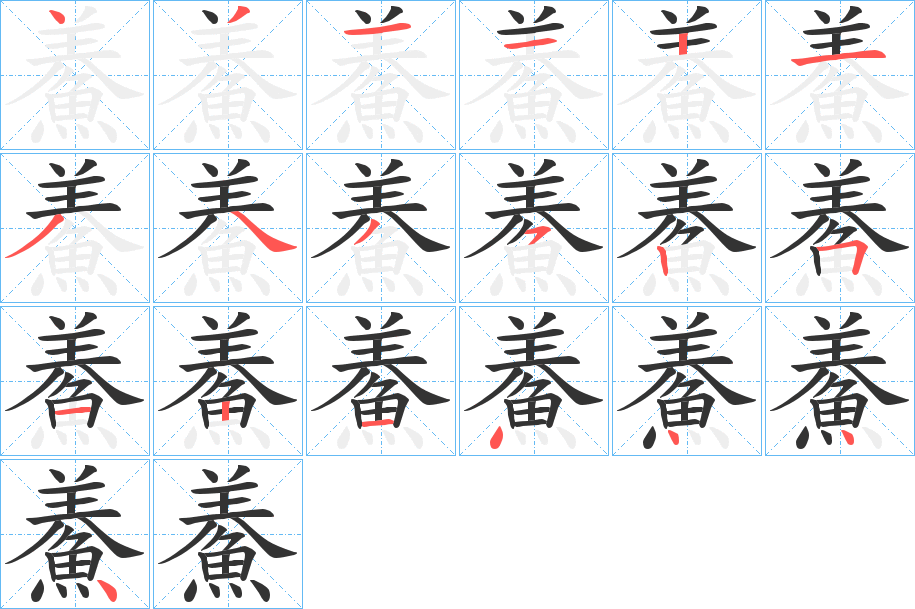 鯗字的分步写法