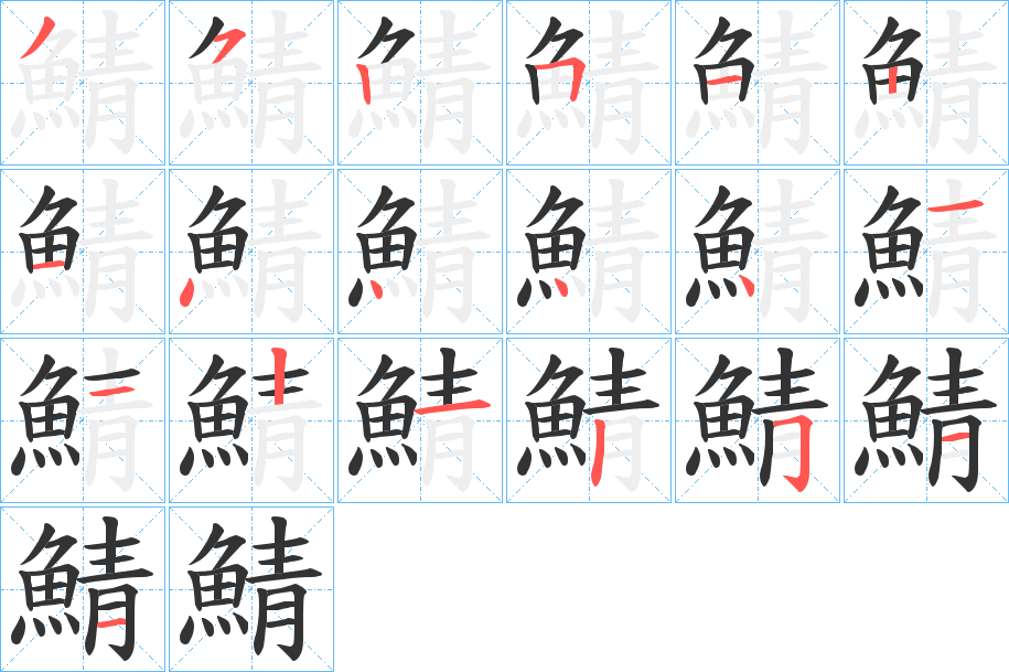 鯖字的分步写法