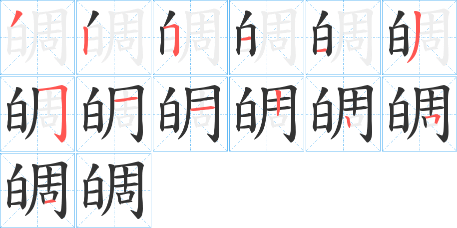 皗字的分步写法