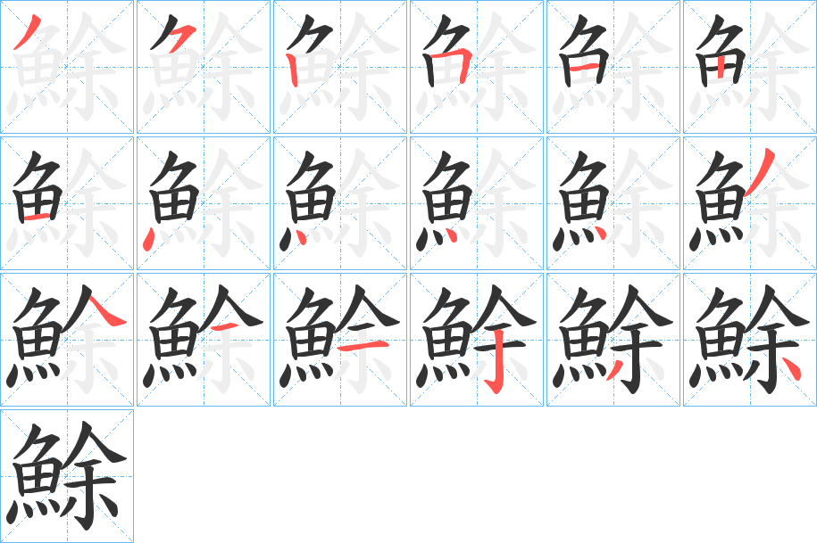 鮽字的分步写法