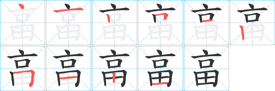 畗字的分步写法